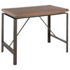Lumisource Arbor Counter Table, Antique Metal and Brown Wood