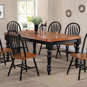Sunset Trading 7 Piece Extension Dining Set in Antique Black & Cherry