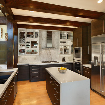 Contemporary Timber Frame Home: The Park City Residence - Kitchen