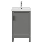 Water Creation - Elsa 20 In. Ceramic Sink Top Vanity in Cashmere Grey with Single Faucet - Brighten every nook and corner with Water Creationvanity! Elise collection bathroom vanity is the perfect addition in a level of subtle sophistication for small bath or powder room. Crafted of MDF in top-notch quality for exceptional strength and structural integrity, this small vanity is designed to build to the last. The cabinet is adorned with sleek brushed metal hardware which defines the clean, linear silhouette in every respect. Despite its exquisite size, practical and stylish elements include ample storage space behind the soft-close doors for your toiletries. The lustrous ceramic integrated sink vanity top in silky smooth surface prevents staining and make cleanup a breeze. Designing the speak itself, its lucid shaker styling is assured to appeal to a wide range of tastes for your bathroom renovation.