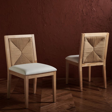 Safavieh Couture Emilio Woven Dining Chair, Natural