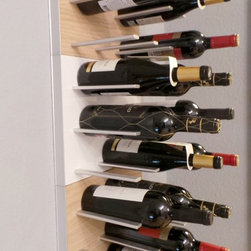 Modern Wine Racks - STACT Modular Wine Wall (Oak & Pure White Lacquer) - Wine Racks