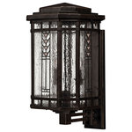 HInkley - Hinkley Tahoe Large Wall Mount Lantern, Regency Bronze - Tahoe makes a classic Arts & Crafts design statement with panels of clear seedy water glass and copper foil art glass accents.