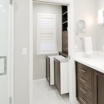 Contemporary and Bright Twin Bathrooms
