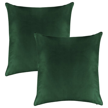 A1HC Nylon PU Coat Indoor/Outdoor Pillow Covers, Set of 2, Timber Green, 22"x22"