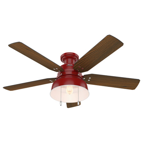 Hunter Fan Company  52" Mill Valley Ceiling Fan With Light, Barn Red