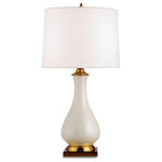 Currey and Company - Currey and Company 6425 Lynton - One Light Table Lamp - This modernized version of a classically styled ceLynton One Light Tab Cream Crackle/Brass  *UL Approved: YES Energy Star Qualified: n/a ADA Certified: n/a  *Number of Lights: Lamp: 1-*Wattage:150w A19 Medium Base bulb(s) *Bulb Included:No *Bulb Type:A19 Medium Base *Finish Type:Cream Crackle/Brass