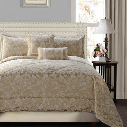 Chloe 5 Piece Comforter Set, King, Neutral - Products