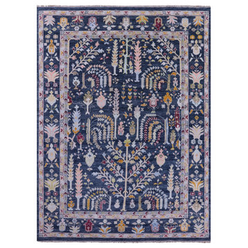 9' 1" X 12' 1" Hand-Knotted Turkish Oushak Wool Rug - Q8762