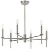Elara Collection Six-Light New Traditional Brushed Nickel Chandelier Light