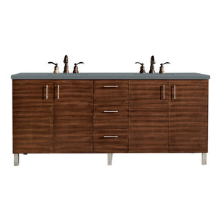 Metropolitan 72" Double Vanity, American Walnut, 72" Single Vanity ...
