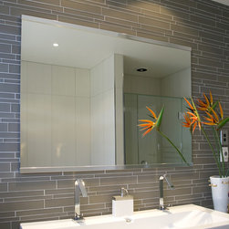 Island Stone Smoke Linear Glass Bathroom - Wall And Floor Tile
