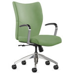 Julia & Elizabeth - Beautiful Green Leather Desk Chair - Office Chair for Women - Green Leather Office Chair