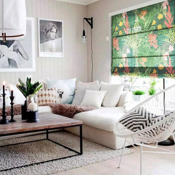 Leaves and Flowers Quick Fix Washable Flat Fold Roman Shades, Window Blinds