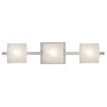 Besa Lighting - Besa Lighting 3WS-7873GL-SN Paolo - Three Light Bath Vanity - Contemporary Paolo enclosed half-cylinder design features handcrafted glass. This modern wall light offers flexible design potential for a variety of bath/vanity decorating schemes. Mount horizontally or vertically. ADA-Compliant. Our Glitter glass is a clear blown and a technologically advanced crystal coating applied to the inside. The coating contains multiple micro-layers of glass particles that create unique prismatic optical properties, which effectively alter both the reflected and transmitted light. So unlit, it appears like a frosted glass; when lit, it becomes alive with dazzling light effects. The vanity fixture is equipped with plated steel square lamp holders mounted to linear rectangular tubing, and a low profile square canopy cover. These stylish and functional luminaries are offered in a beautiful Chrome finish.  Mounting Direction: Horizontal  Shade Included: TRUEPaolo Three Light Bath Vanity Chrome Glitter GlassUL: Suitable for damp locations, *Energy Star Qualified: n/a  *ADA Certified: YES *Number of Lights: Lamp: 3-*Wattage:50w G9 Bi-pin bulb(s) *Bulb Included:Yes *Bulb Type:G9 Bi-pin *Finish Type:Chrome