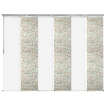 Navajo White-Florentina 6-Panel Track Extendable Vertical Blinds 70-130"x94"