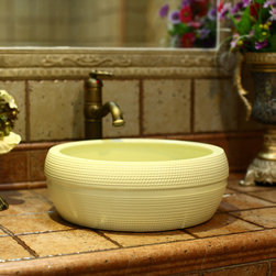 Hand Carved Ceramic Sink - Bathroom Sinks