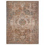 Amer Rugs - Eternal Lisbon Area Rug, Brown, 8'11"x11'11", Medallion - Traditional designs developed to bring old world charm to your home or office. Flaunting deep, rich color palettes, this rug is versatile enough to easily fit into a traditional or transitional home. Featuring a vintage, weathered look and a super low pile, you'll love both its design and craftsmanship. Power-loomed in Turkey from 100% polypropylene, this rug is super durable and low-maintenance.