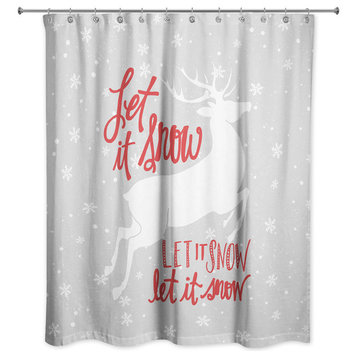 Let It Snow My Deer 71x74 Shower Curtain