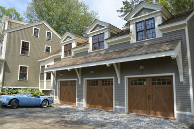 Inspiration for a large transitional garage remodel in New York