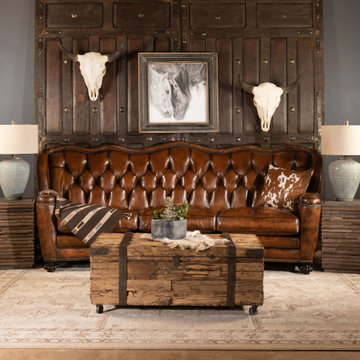 Victoria Tufted Leather Sofa