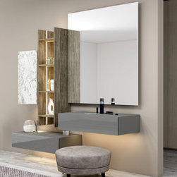 Dressing Table with Custom Storage in Dust Grey Supplied by Inspired Elements - Dressing Tables