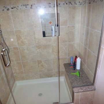 Guest bath replaced tub with walk-in shower