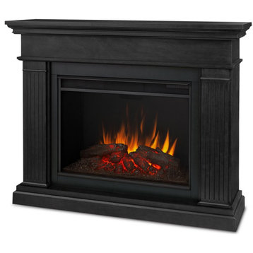 Real Flame Centennial Grand 55.5" Contemporary Wood Electric Fireplace in Black