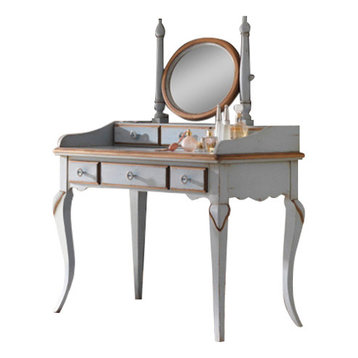 Dressing Table and Matching Mirror With 6 Drawers