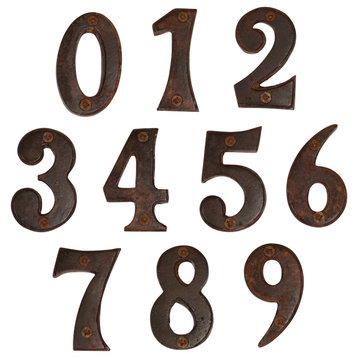 RCH Hardware Iron Vintage Farmhouse House Number, 2.8-Inch, Various Finishes, Ru