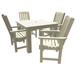 Highwood USA - Lehigh 5-Piece Square Dining Set, Whitewash - 100% Made in the USA - backed by US warranty and support