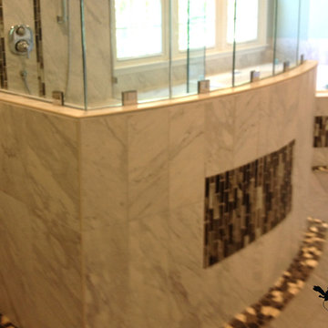 Bathroom - Master Bath with Custom Curved Walk-In Shower