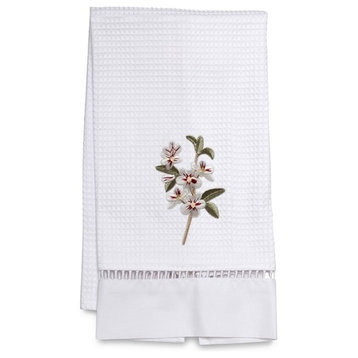 Waffle Weave Guest Towel, Apple Blossom, White