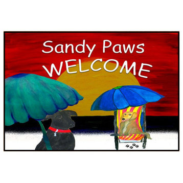 Sandy Paws Welcome Rug, 18"x24"