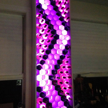 LED Backlit WineHive Pro Wine Display at Kevin's Residence in Chicago