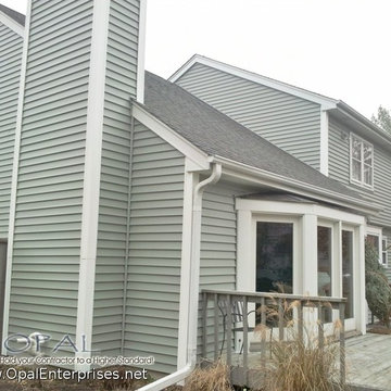 Bay Patio Door & Alside Centerlock Vinyl Siding with White Trim