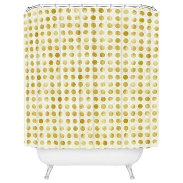 Leah Flores Gold Confetti Shower Curtain, Medium