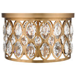 Z-Lite - Z-Lite 6010F15HB Dealey 4 Light Flush Mount in Heirloom Brass - Heirloom brass finish lends the perfect dose of warmth and character to this four-light flushmount ceiling light. Beautiful in a hallway or powder room, the light features glittering K9 crystals peeking through pointed oval cut-outs that deliver exceptional, eye-catching style.