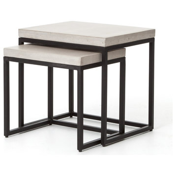 Maximus Indoor / Outdoor Nesting Side Tables Natural Concrete