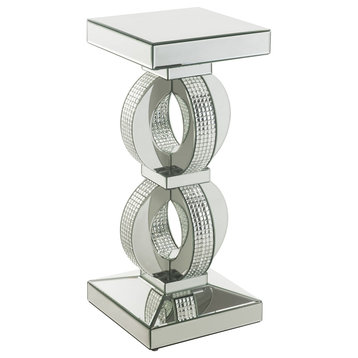 Ornat Accent Table, Mirrored and Faux Diamonds