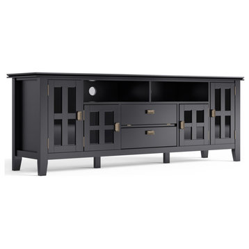 Artisan Solid Wood 72" TV Media Stand For TVs up to 80", Black