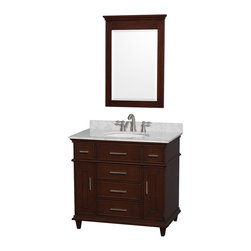 Ackley 36 inch Dark Chestnut Finish Bathroom Vanity - Bathroom Vanities And Sink Consoles