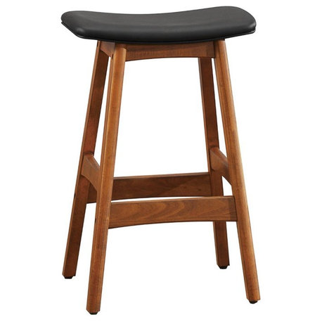 Lexicon Ride Faux Leather Counter Stool in Black (Set of 2)