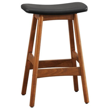 Lexicon Ride Faux Leather Counter Stool in Black (Set of 2)