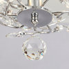 48 in. Chrome Modern Flush Mount Crystal Ceiling Fan with Remote and Light Kit