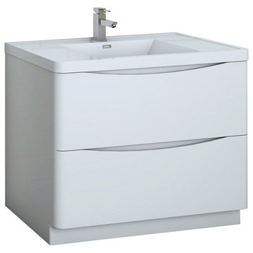 Fresca Tuscany 40" Gloss White Cabinet With Integrated Sink