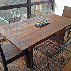 Reclaimed Old Growth Teak Dining Table, 3' x 6' - Dining Tables