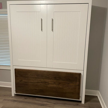 Custom Built Vertical Queen Size Murphy Bed with Desk Combination