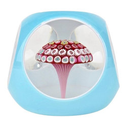 French Baccarat Paperweight Double Overlay Millefiori Mushroom, 1979 - Desk Accessories