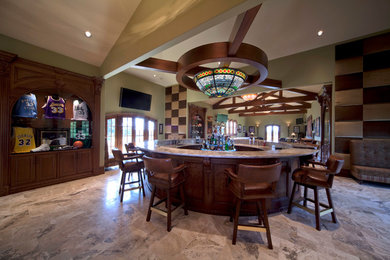 Example of a trendy home bar design in Austin